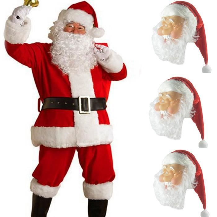 Masque de père Noël Cosplay visage complet avec barbe Masque de Noël en gel  de silice pour fête adulte _any172 - Achat / Vente masque - décor visage -  Cdiscount