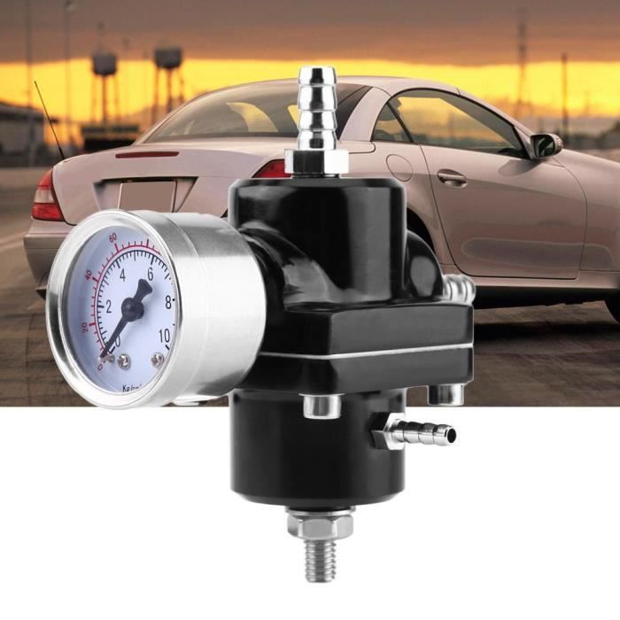 Régulateur Pression Carburant Réglable Avec Manomètre - Booster Puissance Moteur EFI (Rouge)