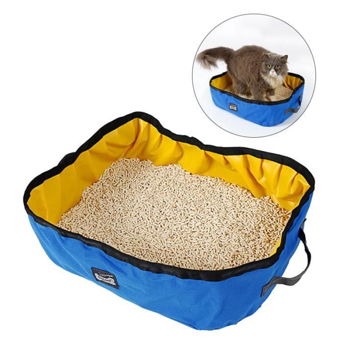 Bac A Litiere Pour Chat En Plein Air Portable Cuvette A Litiere Pour Chat De Voyage Pliable Impermeable A L Eau Cdiscount