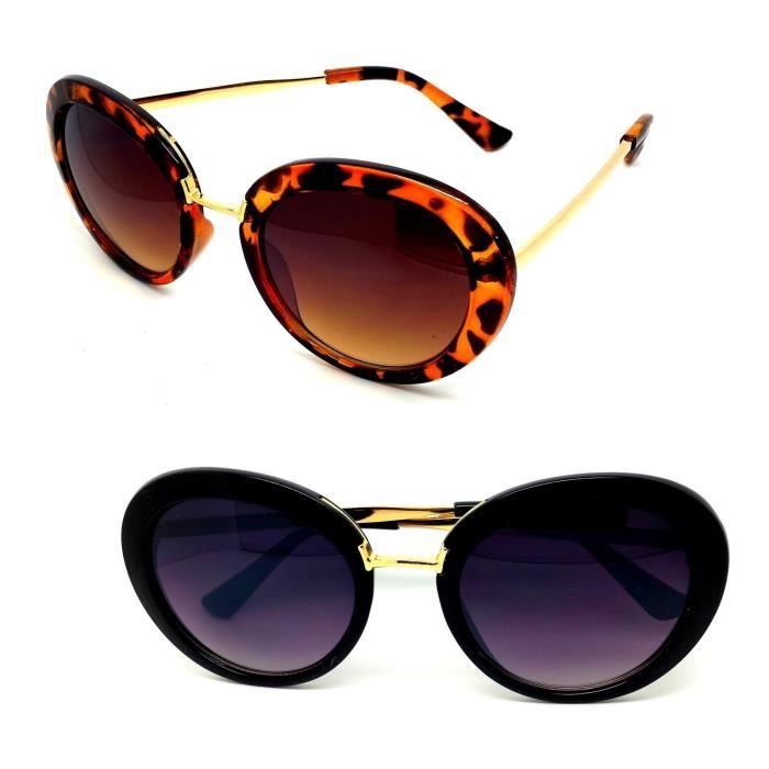 LUNETTES SOLEIL FEMME OR OVALE MOUCHE RONDE PANTOS ROUND SHAPE DISCRET LUXE MODE