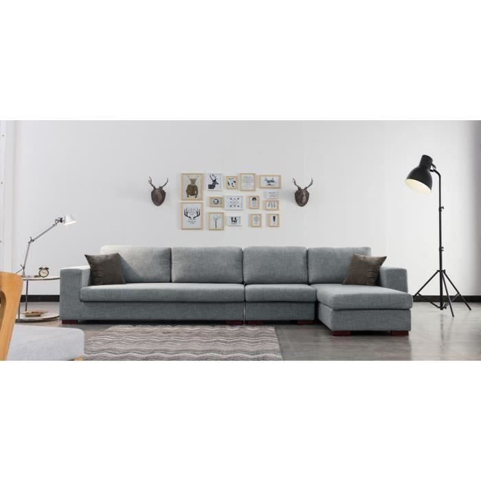 Canapé Dangle Droit En Tissu Gris Opera Achat Vente