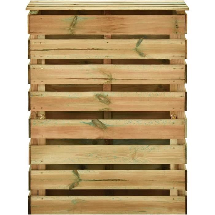 Composteur En Bois Traité Forest Style Alto 95L - 40 X 60 X 81 Cm - Design Moderne Et Pratique Pour Jardin
