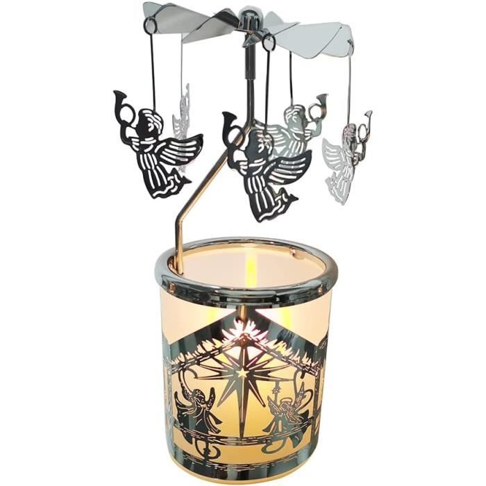 Bougeoir Tournant,Bougeoir Tournant Carrousel Doré Avec Plateau | Bougeoir Rotatif Chandelier