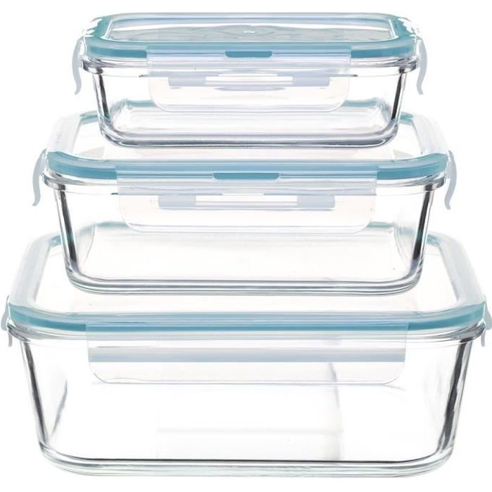 Ensemble de 3 boîtes de conservation en verre Autres Transparent