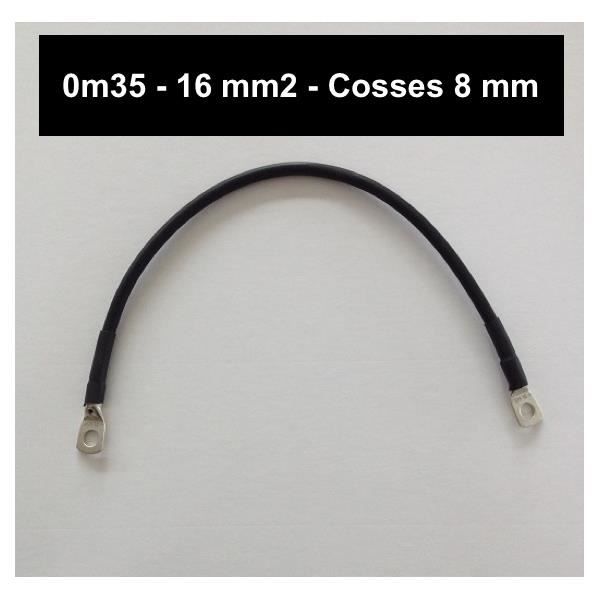 Câble de liaison batterie 16mm² cosses M8 35cm 