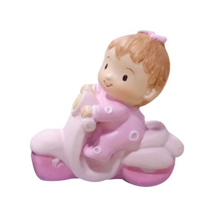 Sujet Figurine Bapteme Bebe Fille A Moto Cdiscount Maison