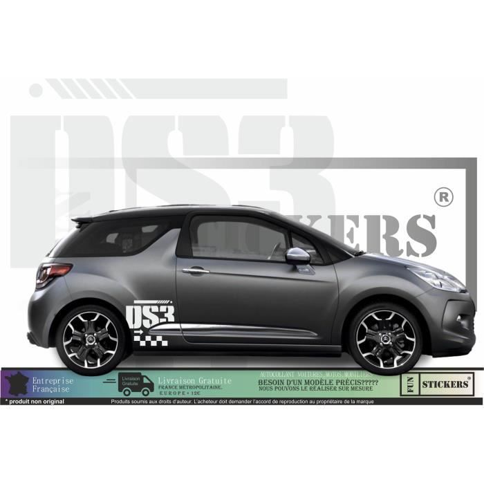 Citröen DS3 - BLANC - Logos stickers Latéraux et capot - Tuning Sticker  Autocollant Graphic Decals - Cdiscount Auto