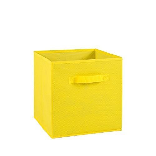 Compo Boite De Rangement Tiroir Avec Poignee En Tissu Jaune 27 X