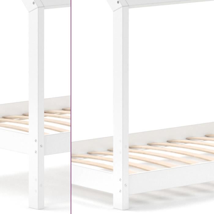 Vitalispa Lit D Enfant Wiki 90x0 Cm Blanc Espace De Couchage Lit De Jeu Maison Lit Maison D Enfant Cdiscount Maison