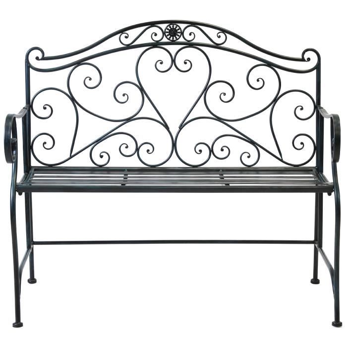 Bentley Garden Banc De Jardin 2 Places Fer Forge Blanc Noir