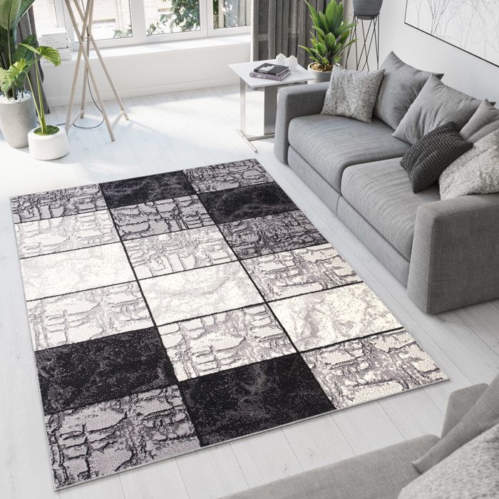 Tapiso Dream Tapis De Salon Chambre Moderne Noir Gris Creme Geometrique Carre Fin 250 X 350 Cm Achat Vente Tapis Bientot Le Black Friday Cdiscount