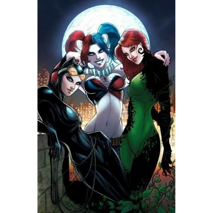 Écusson à Repasser Harley Quinn – Portrait Diamant, Brodé Rouge, 3.5"x4"