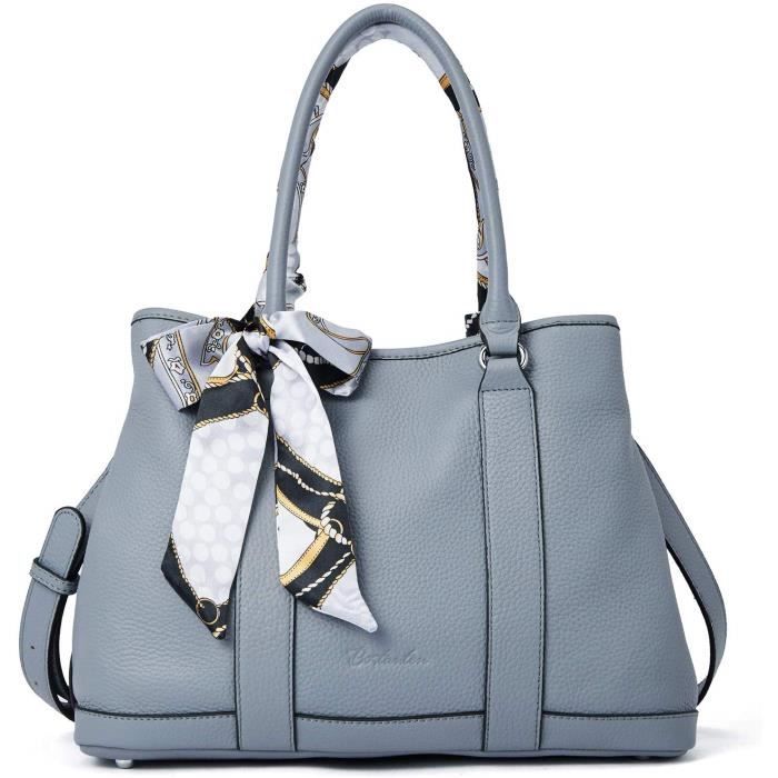 BOSTANTEN Femme Cuir V/éritable Sacs port/és Main Sacs port/és /épaule Sacs bandouli/ère Sac /à /épaule Sac Tote Fille Bleu Clair