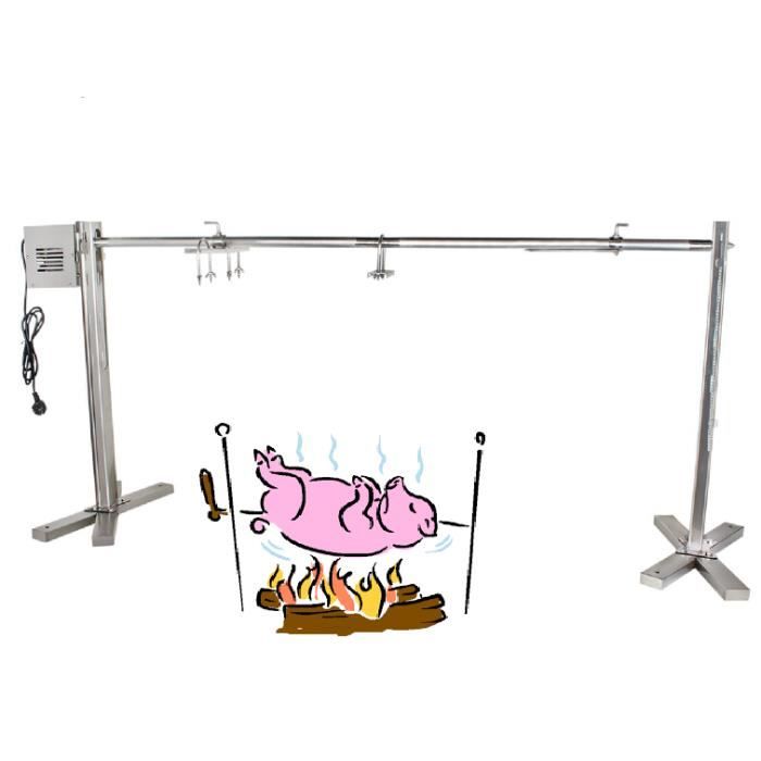 Broche 1 5m Trepieds Moteur 220 Volt Mechoui Cochon De Lait Porcelet Cdiscount Jardin