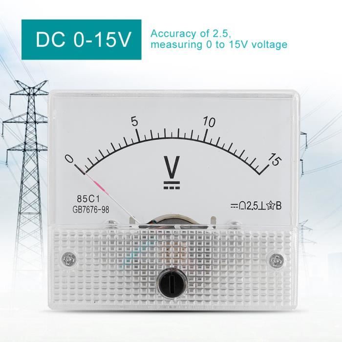 DC 0-15V DC analogique 85C1 voltmètre de courant tension 2.5 tension de précision panneau de voltmètre analogique -NIM