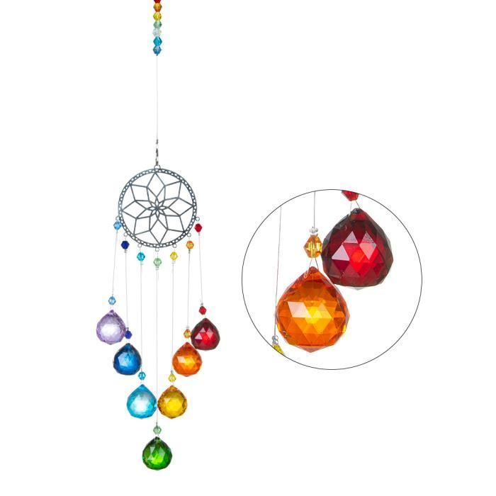 Attrape-soleil Lune Suspendu Attrape-soleil Vitrail Sorcière Sur La Lune - Décoration Halloween & Déco Murale Colorée
