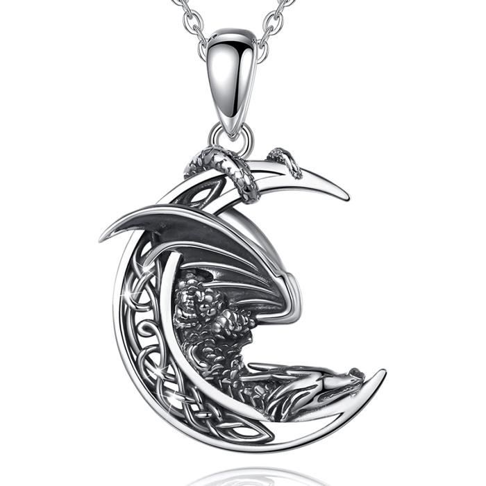 Pendentif Loup Celtique Argent Collier Viking Homme INFUSEU - 925 - Arbre De Vie Yggdrasil Bijoux Celtique