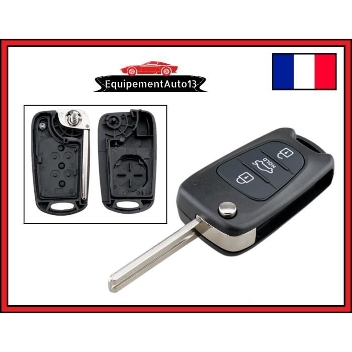 Coque Clé Hyundai/Kia HooRLZ - Compatible I30, Picanto, Sportage - 3 Boutons - Boîtier Remplacement