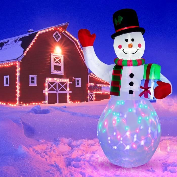 Bonhomme De Neige Gonflable Noël 240cm - LED, Extérieur, Pour Jardin Et Fêtes
