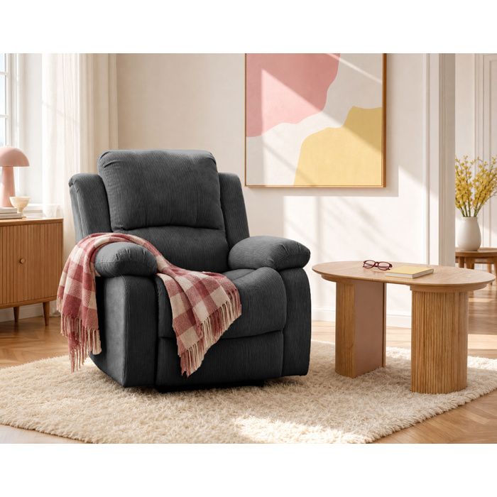 Armand - fauteuil relax électrique en velours côtelé - Gris