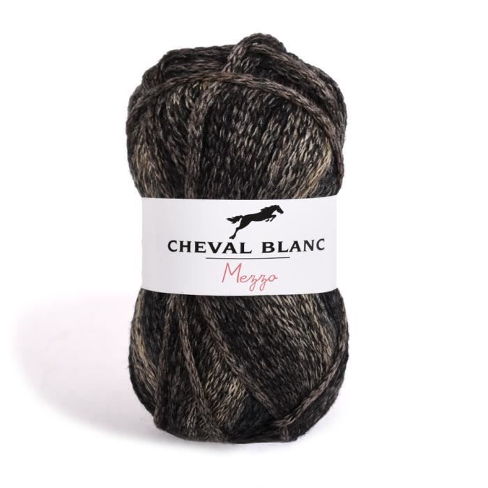 Laines Cheval Blanc - MEZZO fil à tricoter 60% acrylique 40% laine