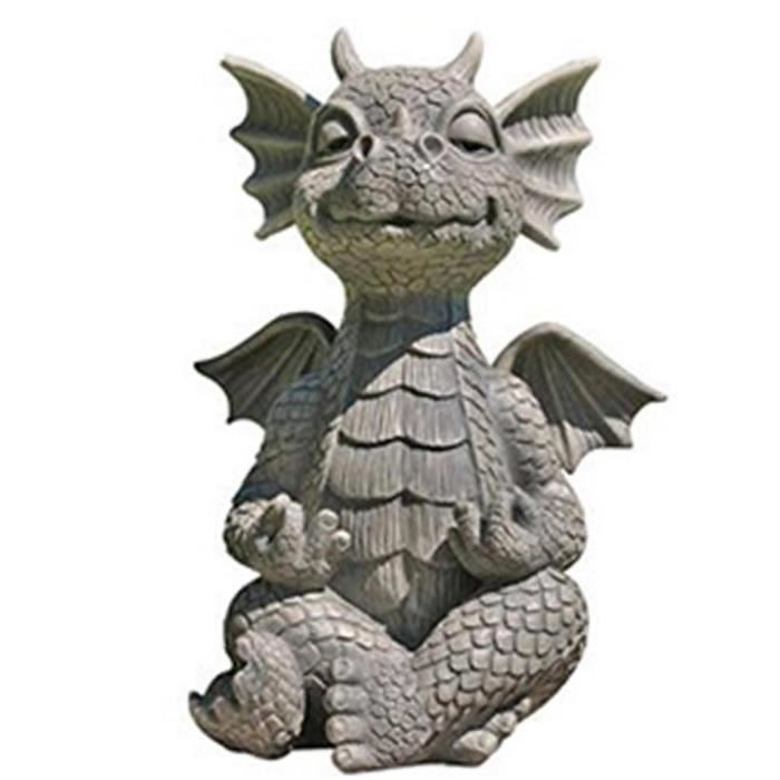 Statue De Jardin Statue Meditee Dragon Ornement Realiste Collecte Des Animaux Sculpture Style2 Cdiscount Maison