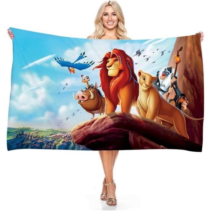Carbotex Serviette De Bain Le Roi Lion – 70x140 Cm 100% Coton Épais, Serviette Enfant Disney Officielle Simba