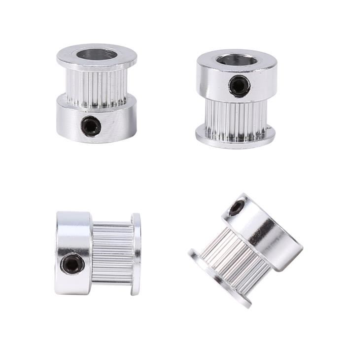 Poulies de distribution synchrones GT2 en alliage d'aluminium, 2 pièces