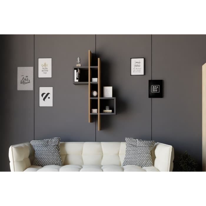 Etagère murale contemporaine en mélamine blanche - EMOB - Dimensions 53 8x19 6x108 cm Etagère murale contemporaine en mélamine blanche - EMOB - Dimensions 53 8x19 6x108 cm
