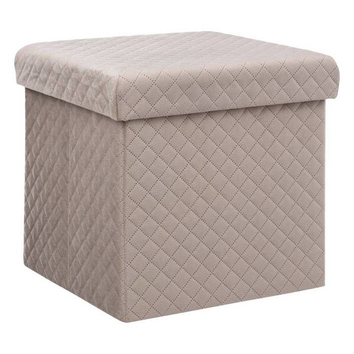 2 en 1 pouf et coffre de rangement en velours noir 31 x 31 cm