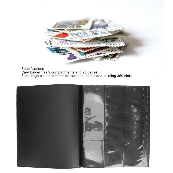 Classeur album SAFE noir + 25 feuilles à fond noir pour 300 cartes