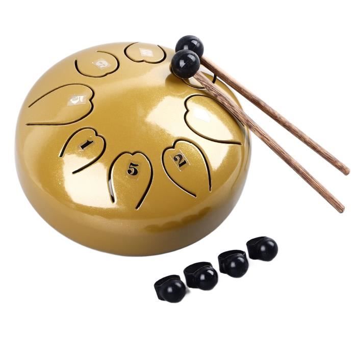 Tambour à Langue 11 Tons Ré Majeur 15,2 Cm - Acier Titane, Pour Méditation Yoga Débutant, Avec Mailloches Et Sac
