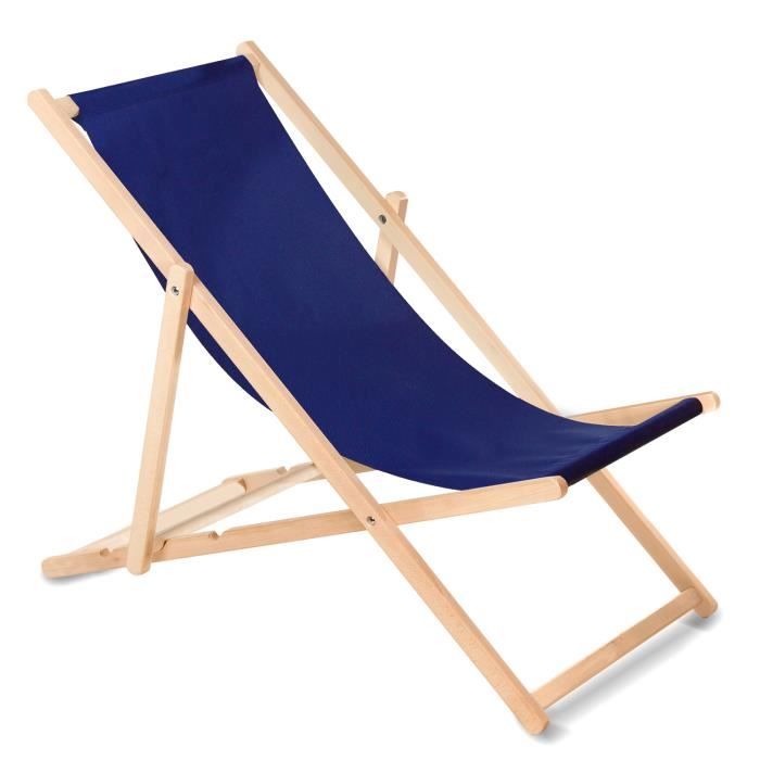 chaise longue bain de soleil bleu-marine