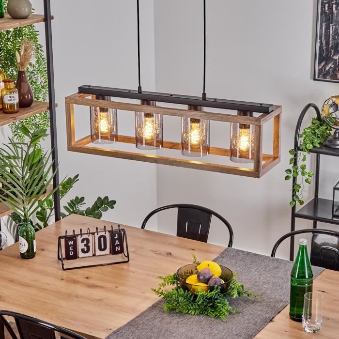 »Buonvicino« lampe à suspension MDF/métal/verre naturel/noir ampoule(s) non incluse(s) »Buonvicino« lampe à suspension MDF/métal/verre naturel/noir ampoule(s) non incluse(s)
