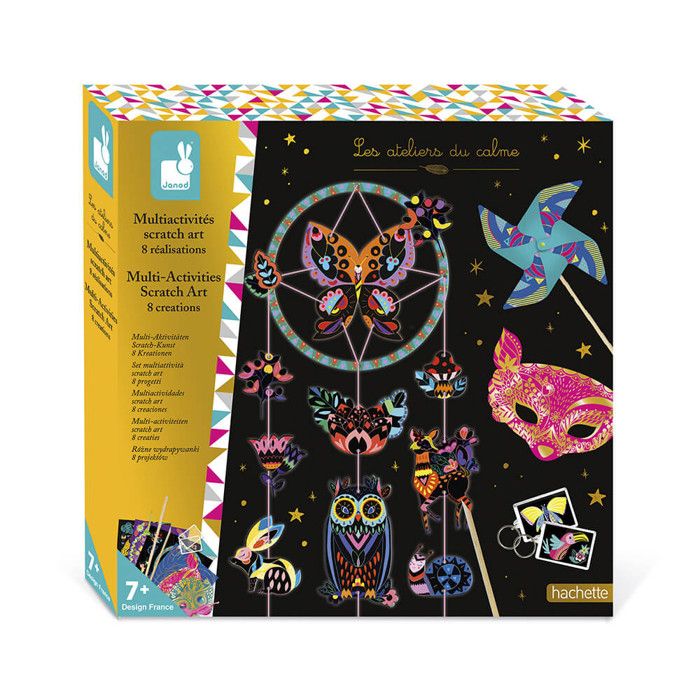 Pajaver 30 Pièces Ensemble de Porte-Clés Scratch Art Magic Scratch Noir Arc-en-Ciel avec Stylet en Bois et Modèle de Dessin pour Lartisanat de Bricolage de Fête denfants 