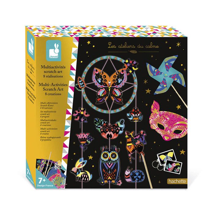 Kit loisir créatif enfant - JANOD - Découpage Et Collage 4 Tableaux - Jaune  - Mixte - A partir de 4 ans - Cdiscount Jeux - Jouets