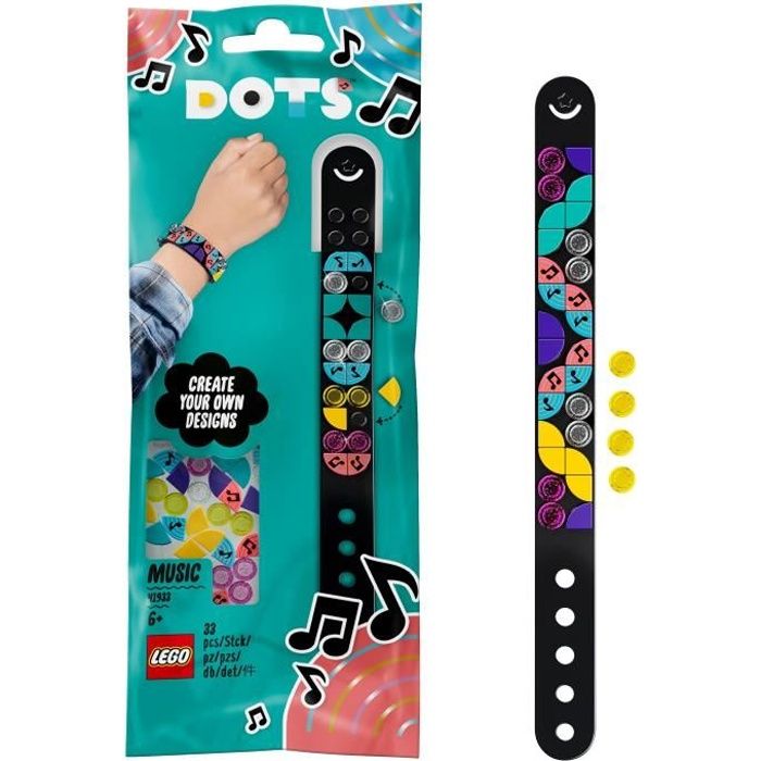 LEGO® 41933 DOTS Le bracelet Musical – Loisirs Créatifs, Activité Manuelle et Création d’Accessoires