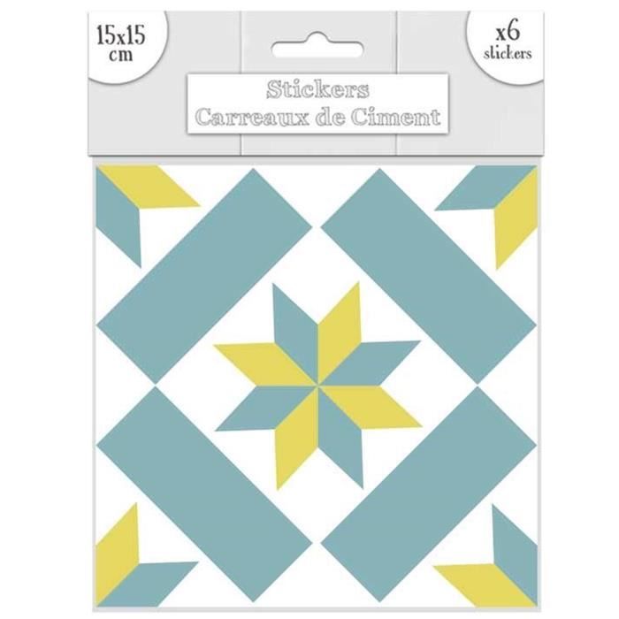 Stickers Carreau De Ciment Bleu Achat Vente Pas Cher