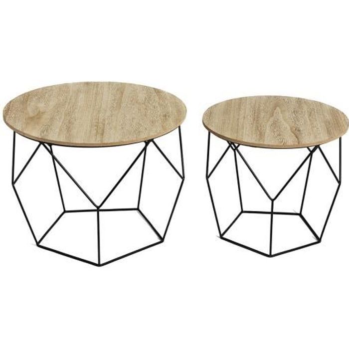 Lifa Living Jeu De 2 Tables Basses Table Gigogne Vintage Table