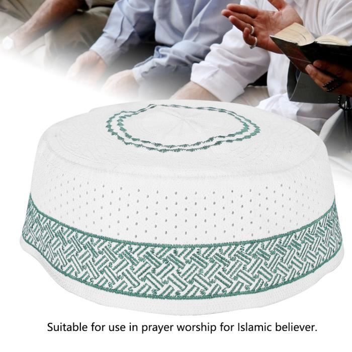 4 x prière Casquette prière casquette foulard islam musulman taille 56 blanc-vert-or