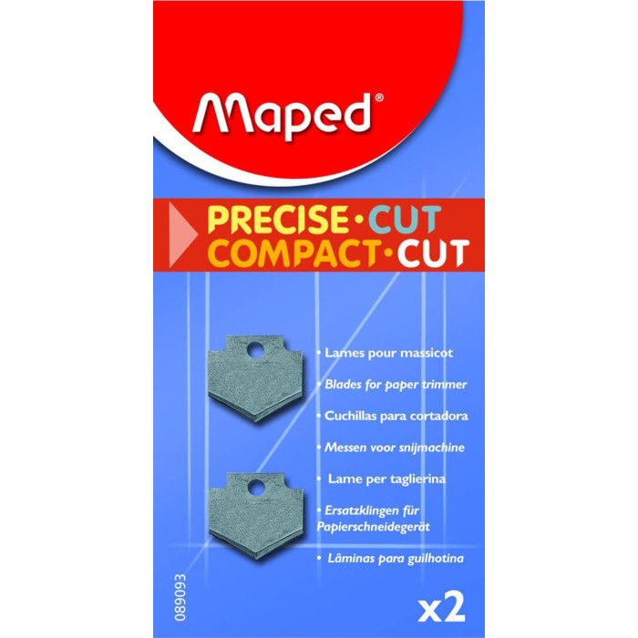 Lames droites - MAPED - 089093 - Set de 2 - Pour massicots COMPACT CUT A4 - Précision élevée
