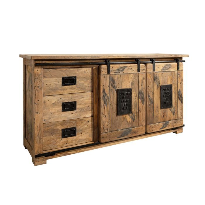 Buffet bas Manguier natur laqué massif 150x45x80 (BxTxH) bois massif RAILWAY #100 Buffet bas Manguier natur laqué massif 150x45x80 (BxTxH) bois massif RAILWAY #100