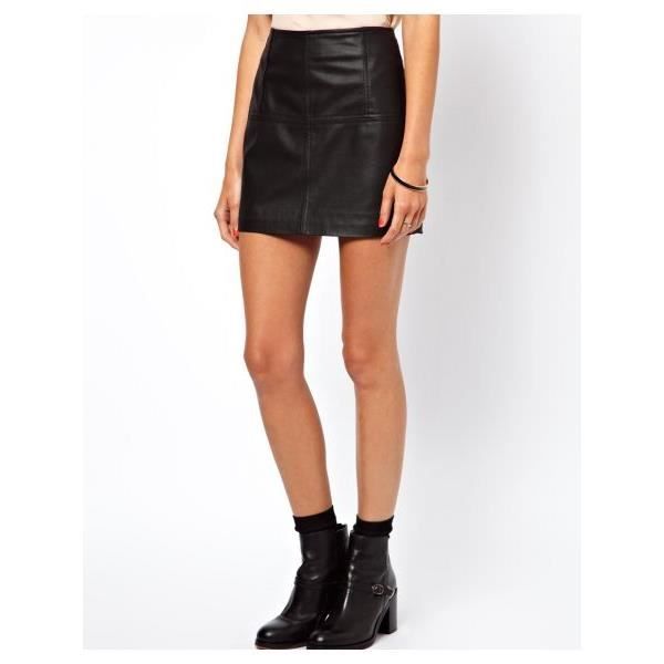 jupe cuir veritable