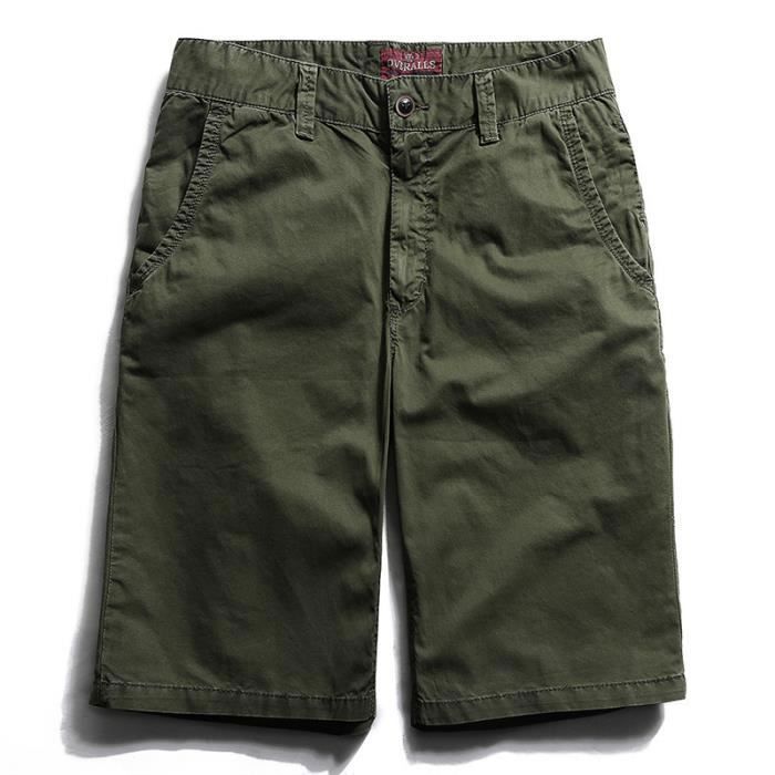 Short Homme coton en mince Shorts Homme uni Plage de Sable Armee e Armee verte Cdiscount Pret a Porter