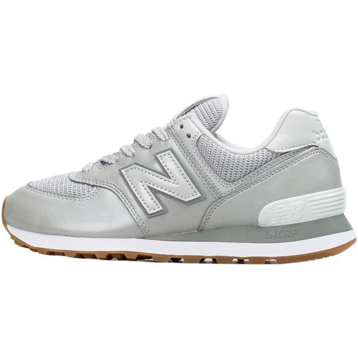 Baskets - NEW BALANCE - 574 - Femme - Gris - Lacets - Plat