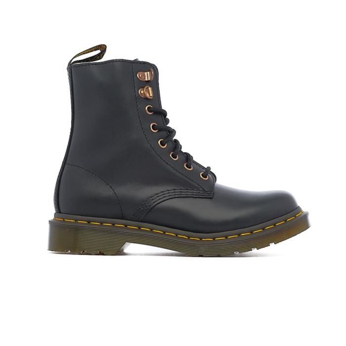 Baskets Dr. Martens 1460 Pascal Hdw Femme Noir Cuir Noir Cdiscount Chaussures