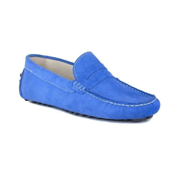 Mocassin Homme J.Bradford Cuir Bleu Ciel JB JULEN Bleu Cdiscount