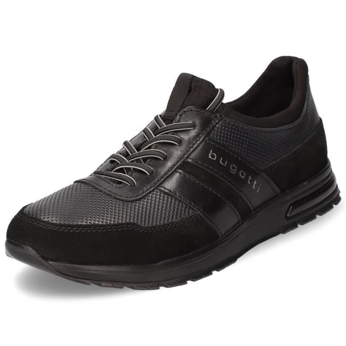 Bugatti Baskets Homme Bugatti Cunio Noir - Lacets - Synthétique - Plat