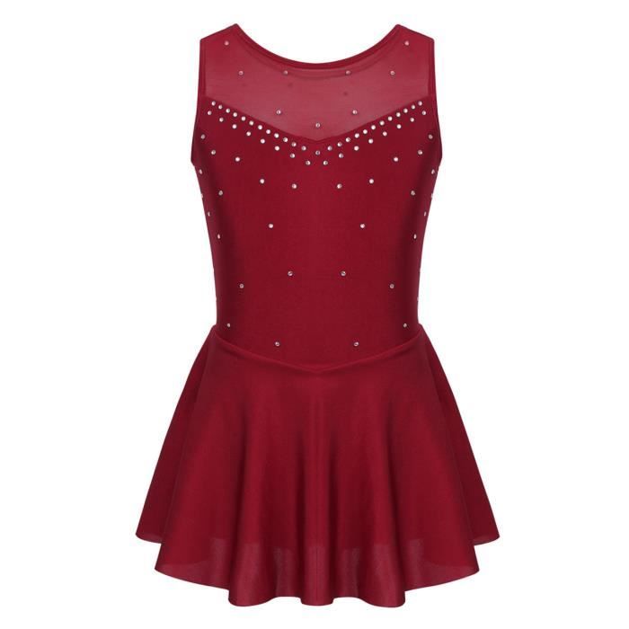 Haut De Patinage Artistique Fille – Veste Strass, Danse Sur Glace, Gymnastique (tailles 6 à 16 Ans)