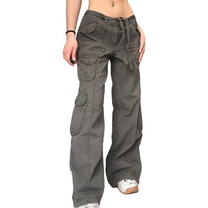 Pantalon Cargo Femme Multi-Poches Streetwear Taille Haute Hip Hop Pantalon  Respirant Sport - Vert Vert - Cdiscount Prêt-à-Porter
